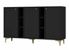 Zestaw mebli do salonu Kioto I czarny grafit stylowy design eleganckie meble w ponadczasowej kolorystyce wzbogacone złotymi dodatkami