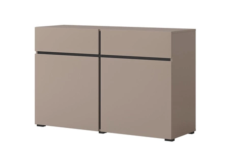 Komoda z szufladami Cross 119 cm ciemny beżowy nowoczesny design idealna komoda do salonu sypialni lub biura prosta forma