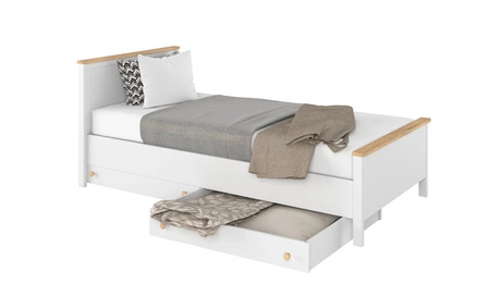 Zestaw mebli Story biały / dąb nash eleganckie i stylowe meble do pokoju młodzieżowego o subtelnym wykończeniu modna kolorystyka