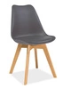 Krzesło skandynawskie Kris 43x49 cm szare nowoczesne oraz funkcjonalne krzesło z bukowymi nogami