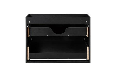 Szafka pod umywalkę Nova 80 cm czarna designerska szafka z ryflowanymi frontami i frezowanymi uchwytami pojemne szuflady