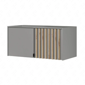 Nadstawka do szafy Aspen 105 cm szara / lamele w kolorze dąb artisan funkcjonalna szafka powiększy miejsce do przechowywania ubrań obuwia i dodatków