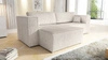 Narożnik z funkcją spania Otton ecru uniwersalny stylowy narożnik sztruksowa tkanina eleganckie wykończenie krawędzi mebla