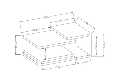 Stolik kawowy Bota appenzeller / matera idealny do wnętrz urządzonych w stylu nowoczesnym i klasycznym wykonany z wysokiej jakości materiałów