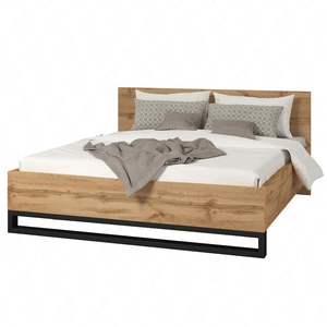 Łóżko Halle S 180x200 dąb wotan stylowy design stabilne łóżko do sypialni o ciekawej stylistyce uniwersalna kolorystyka