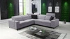 Narożnik z funkcją spania Kelly Sleek III szary popiel lewostronny elegancki narożnik do salonu z dwoma pojemnikami na pościel