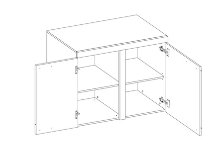 Komoda Rene 97 cm beż piaskowy minimalistyczny design klasyczna forma idealna komoda do salonu lub pokoju dziennego