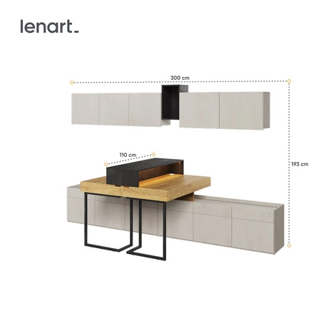 Zestaw mebli Teen Flex hikora naturalna / silk flou / raw steel designerskie meble do pokoju rodzeństwa kompaktowe biurka z szufladami