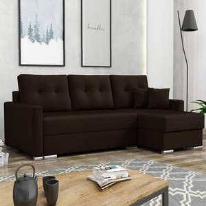 Narożnik z funkcją spania Neron brązowy prawostronny gwarantuje najwyższy komfort i funkcjonalność