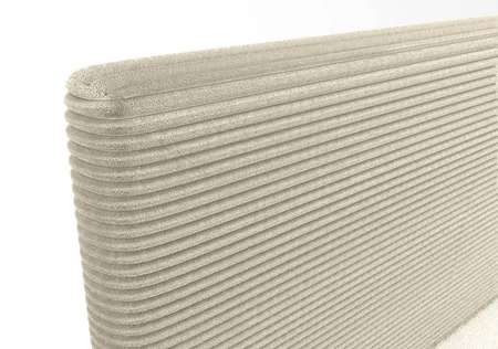 Łóżko kontynentalne Totti 80x200 beżowe stylowe łóżko z pojemnikiem na pościel trójwymiarowa tkanina o wyrazistych prążkach