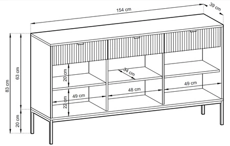Komoda z szufladami Lovro 154 cm pastelowy zielony nowoczesny design zachwyci miłośników wyrazistych wnętrz złote metalowe dodatki