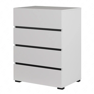 Komoda z szufladami Cross 60 cm biała stylowy design komody do sypialni przedpokoju prosta forma w nowoczesnym wydaniu