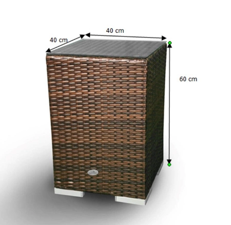 Stolik ogrodowy Modular II brązowy stylowy design wpisujący się w ogrodowe przestrzenie oraz mniejsze tarasy i balkony szklany blat