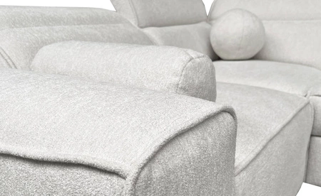 Narożnik z funkcją spania Viano IV szary popiel prawostronny designerski narożnik idealnie wpisujący się w nowoczesne aranżacje