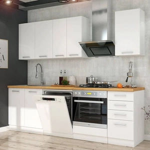 Zestaw mebli kuchennych EkoWhite 240 cm minimalizm skandynawskiego stylu oraz modernizmu prostej formy idealny do każdego wnętrza