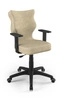 Krzesło do biurka Duo beżowe idealne do wzrostu 146-176,5 cm profilowane siedzisko regulowane podłokietniki łatwo czyszcząca tkanina
