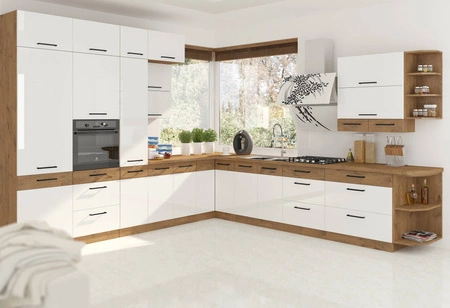 Zestaw mebli kuchennych narożny Vento 330x340 cm idealny do wnętrz w stylu klasycznym i nowoczesnym