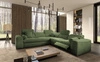 Narożnik z funkcją spania Viano III Lux zielony prawostronny nowoczesny narożnik do salonu z wysuwanym podnóżkiem pojemnik na pościel