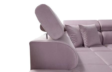 Narożnik z funkcją spania Nausa X granatowy lewostronny narożnik z dwoma pojemnikami na pościel wykonanie z tkaniny typu velvet