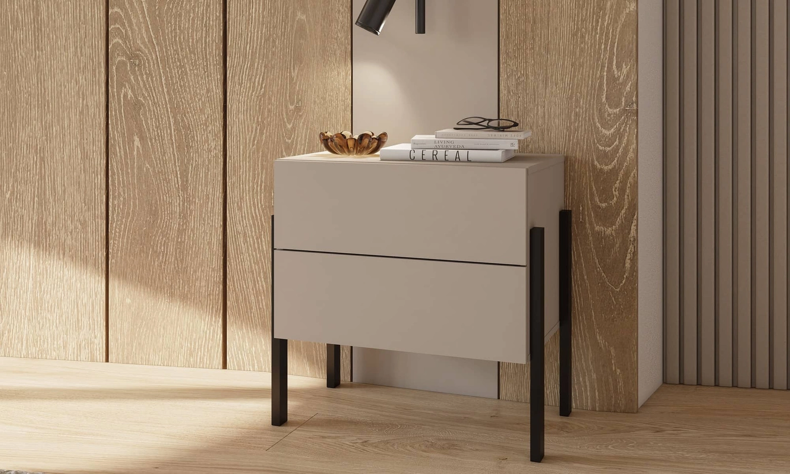 Szafka nocna Jukon S 55 cm w kolorze beżowym