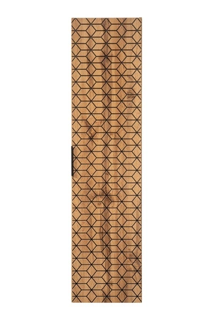 Zestaw mebli łazienkowych Diamond dąb wotan / czarny designerskie szafki do łazienki z nietuzinkowym ryflowaniem w kształcie rombów