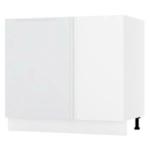 Szafka kuchenna narożna dostawiana Zova DNP biały / jasny szary prawa frezowany uchwyt odporność na działanie czynników zewnętrznych