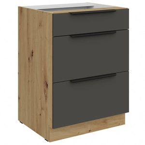 Szafka kuchenna stojąca z szufladami Aversa Ar 60 D 3S BB odporna na uszkodzenia wykończenie frontów w technologii anti fingerprint