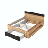 Łóżko z szufladą Beta 160x200 cm dąb mauvella / czarny to idealne łóżko do sypialni lub pokoju młodzieżowego z zagłówkiem