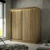 Szafa przesuwna Kristo 200 cm dąb craft złoty ergonomiczna oraz bardzo funkcjonalna szafa w nowoczesnej formie o geometrycznych kształtach