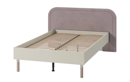 Łóżko Harmony 120x200 cm beżowy / truflowy komfortowe łóżko do pokoju młodzieżowego lub dziecięcego wygodny tapicerowany zagłówek