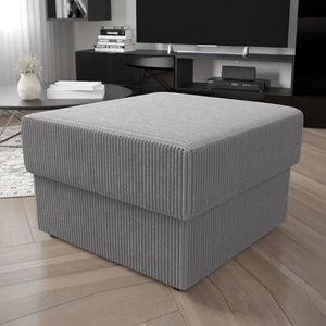 Puf Fogu szary popiel stylowy design pufa idealna do uzupełnienia aranżacji miękka sztruksowa tkanina o wyrazistych prążkach