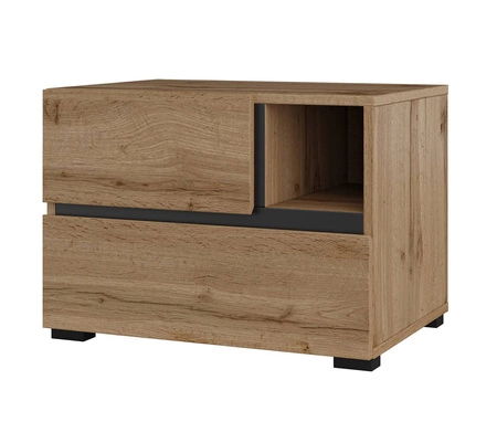 Szafka nocna Cross dąb wotan szafka z szufladami do sypialni nowoczesny design prosta forma pojemne szuflady