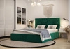 Łóżko tapicerowane Hestia 180x200 z pojemnikiem butelkowa zieleń w nowoczesnym skandynawskim stylu z wygodnym zagłówkiem