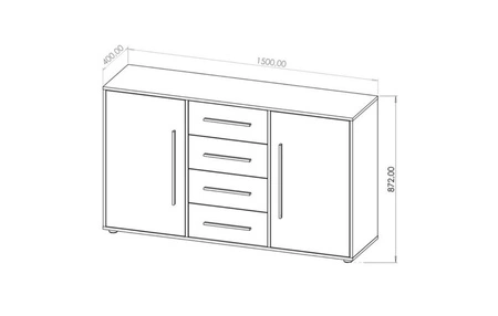 Zestaw mebli do sypialni Maxione czarny eleganckie i uniwersalne meble do sypialni gustowne czarne uchwyty wysoka jakość wykonania