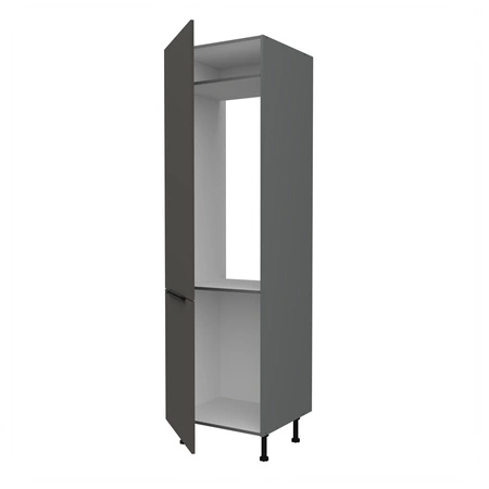 Słupek kuchenny Aversa Ant 60 LO-215 2F szafka do zabudowy lodówki fronty wykonane w technologii anti fingerprint uchwyty krawędziowe