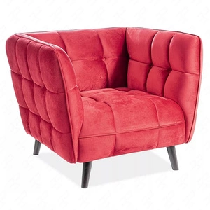 Fotel Castello bordowy nowoczesny oraz funkcjonalny fotel z drewnianymi nogami komfortowy podczas wypoczynku