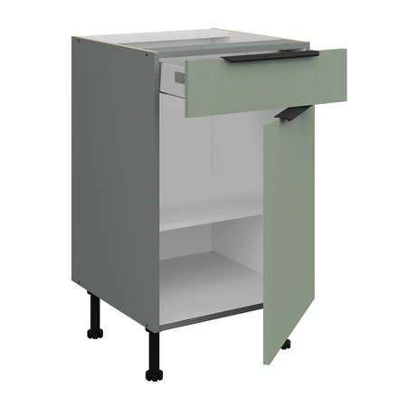 Szafka kuchenna stojąca z szufladą i półką Treviso Ant 50 D 1F 1S BB fronty szafki kuchennej wykończone w technologii anti fingerprint