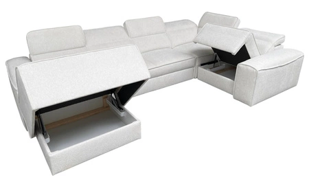 Narożnik z funkcją spania Viano IV szary popiel lewostronny designerski narożnik idealnie wpisujący się w nowoczesne aranżacje