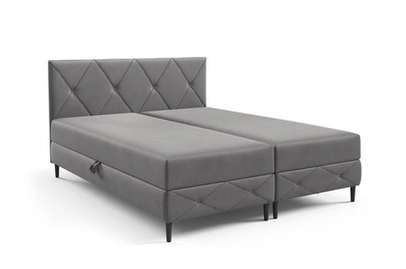 Łóżko kontynentalne Noren 200x200 ciemny szary nowoczesna forma łóżka klasyczne pikowanie na wezgłowiu idealne do przestronnej sypialni