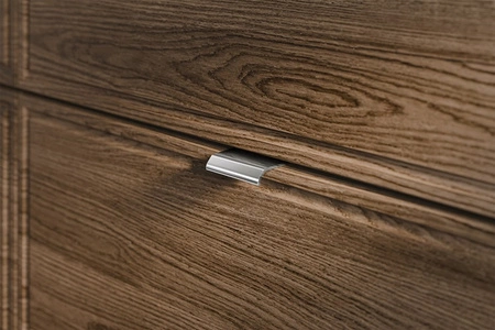 Szafka pod umywalkę Talia 60 cm czarny / dąb casella elegancka szafka z gustowną frezowaną ramką na frontach szuflad