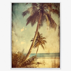 Plakat palmy w stylu vintage 70x100 plakat w ramie precyzyjny wydruk ze stylową grafiką doskonała dekoracja do salonu lub sypialni
