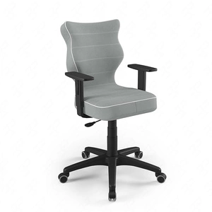 Krzesło do biurka Duo szare dopasowane do wzrostu 146-176,5 cm ergonomiczne krzesło obrotowe z regulowanymi podłokietnikami