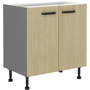 Szafka kuchenna stojąca z półką Chevron 80 D 2F BB fronty z ozdobnym dekorem jodełki szafka odporna na działanie wilgoci i uszkodzenia