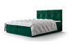 Łóżko kontynentalne Arvada 180x200 butelkowa zieleń w nowoczesnym skandynawskim stylu z tapicerowanym zagłówkiem