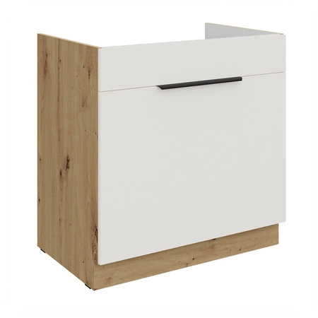 Szafka kuchenna pod zlewozmywak z szufladą Corato Ar 80 ZL 1S BB fronty szafki kuchennej wykończone w technologii anti fingerprint