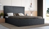 Łóżko tapicerowane Lila 140x200 grafitowe stylowe łóżko z pojemnikiem na pościel wygodny zagłówek zachwyca eleganckim designem