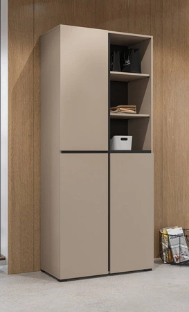 Szafa na buty Cross 79 cm ciemny beżowy prosta forma w nowoczesnym wydaniu funkcjonalna oraz praktyczna szafa na buty do przedpokoju