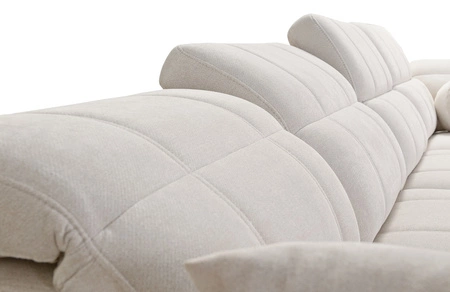 Narożnik z funkcją spania Penejos XI Lux szary prawostronny stylowy narożnik rozkładany z komfortowym wysuwanym podnóżkiem