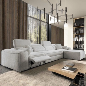 Narożnik z funkcją spania Viano XII Lux szary popiel prawostronny designerski narożnik do salonu z komfortowym wysuwanym podnóżkiem