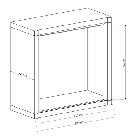 Komoda z szufladami Dallas 80 cm dąb truflowy / czarny elegancka stylistyka mebla wzbogacona o stylowe czarne dodatki pojemne szuflady